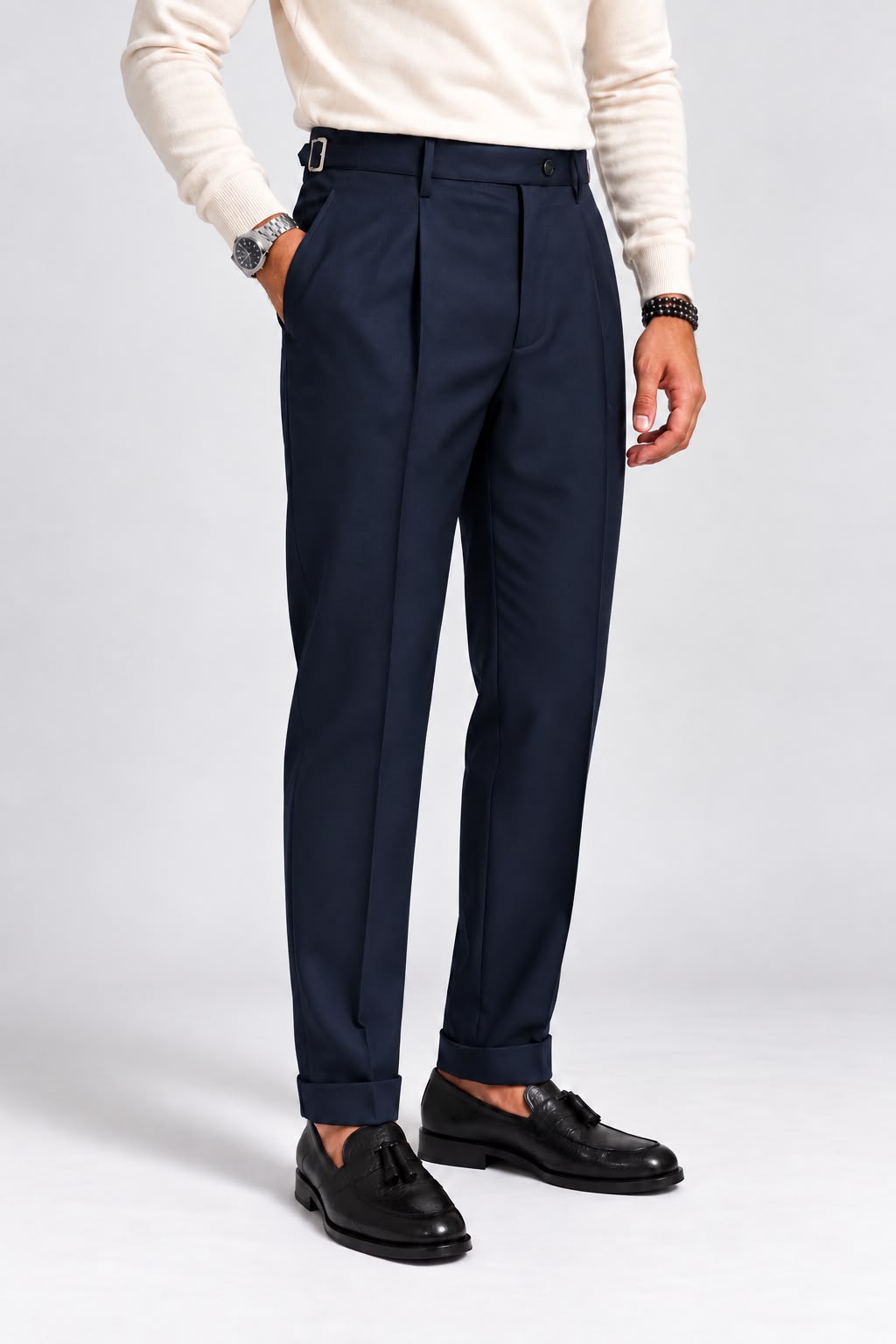 Pantalone 8025 fibia laterale con pinces