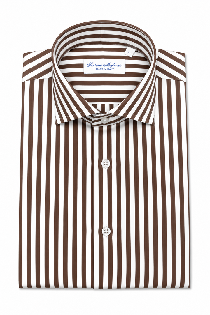 Camicia in cotone Sartoria Migliaccio riga larga