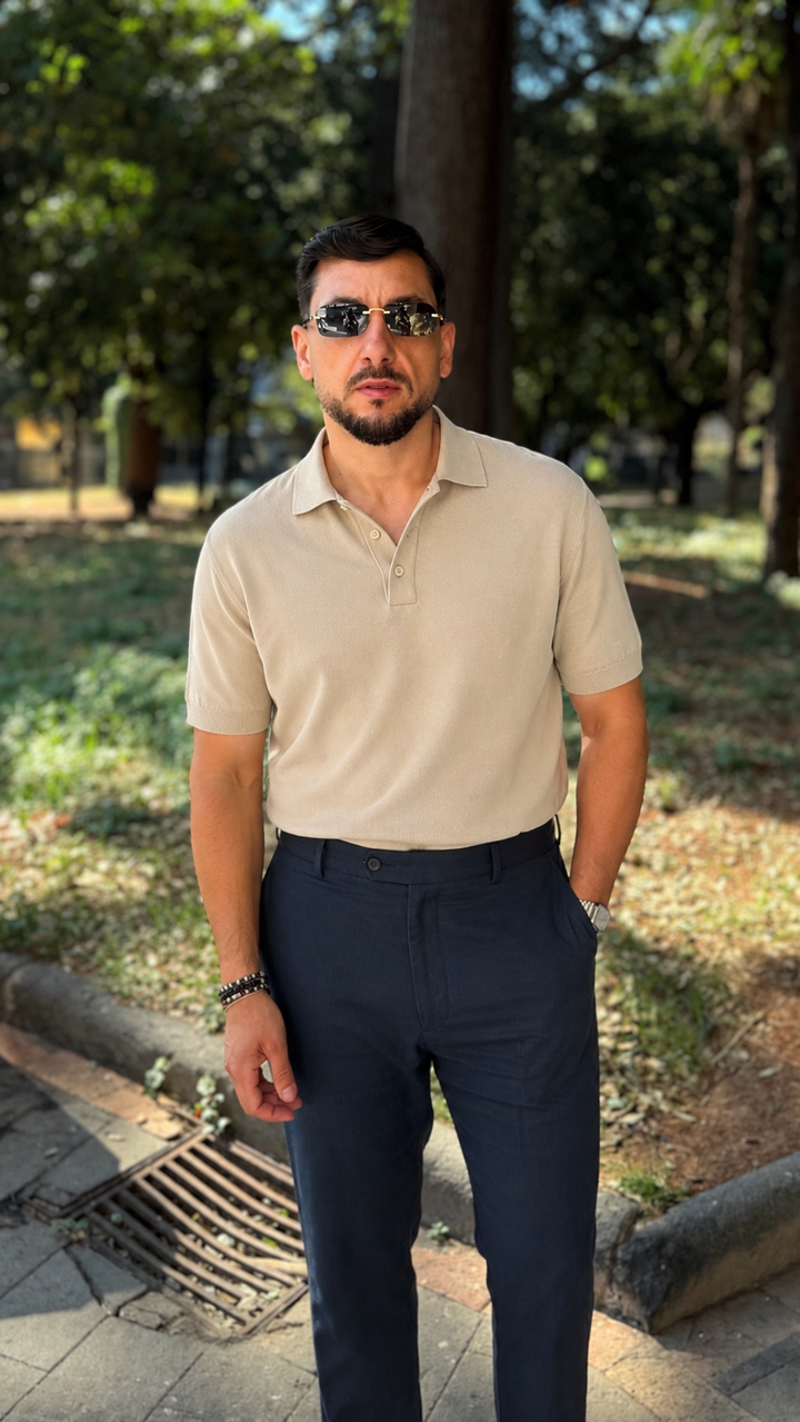 Polo in filo 3 bottoni