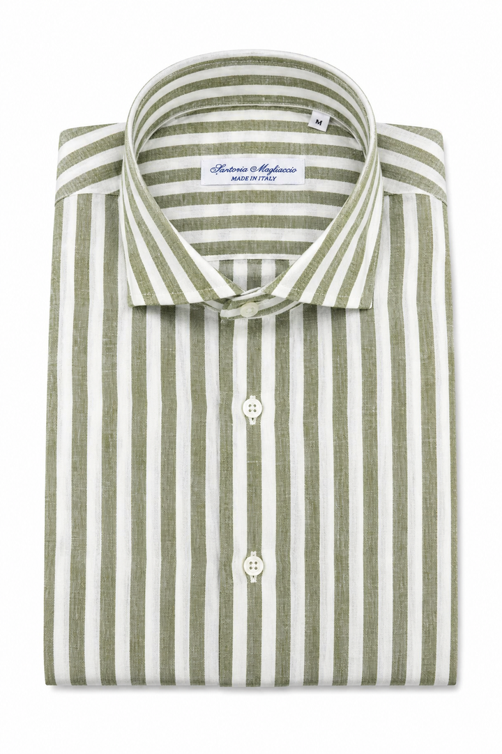 Camicia Sartoria Migliaccio 100% lino a righe
