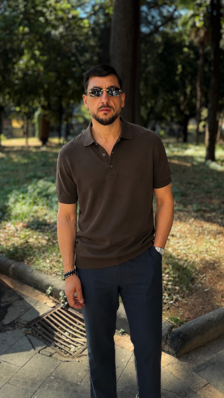 Polo in filo 3 bottoni