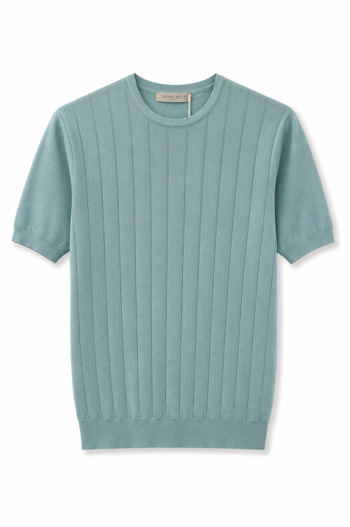 Maglia in filo pari collo a coste