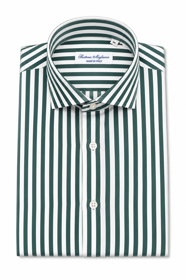 Camicia in cotone Sartoria Migliaccio riga larga