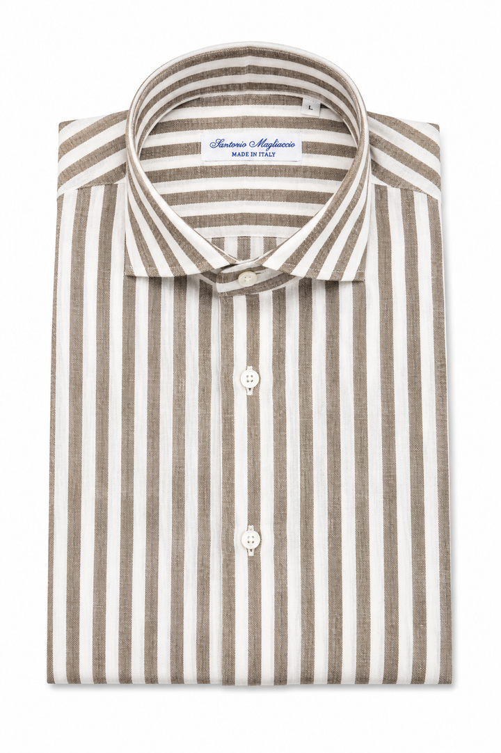 Camicia Sartoria Migliaccio 100% lino a righe