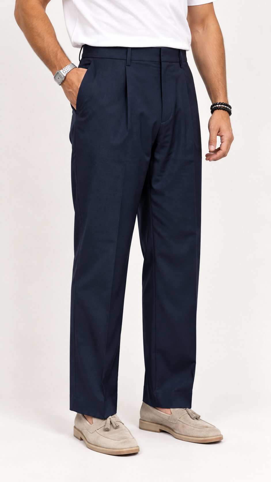 Pantalone 8015 fondo ampio con pinces
