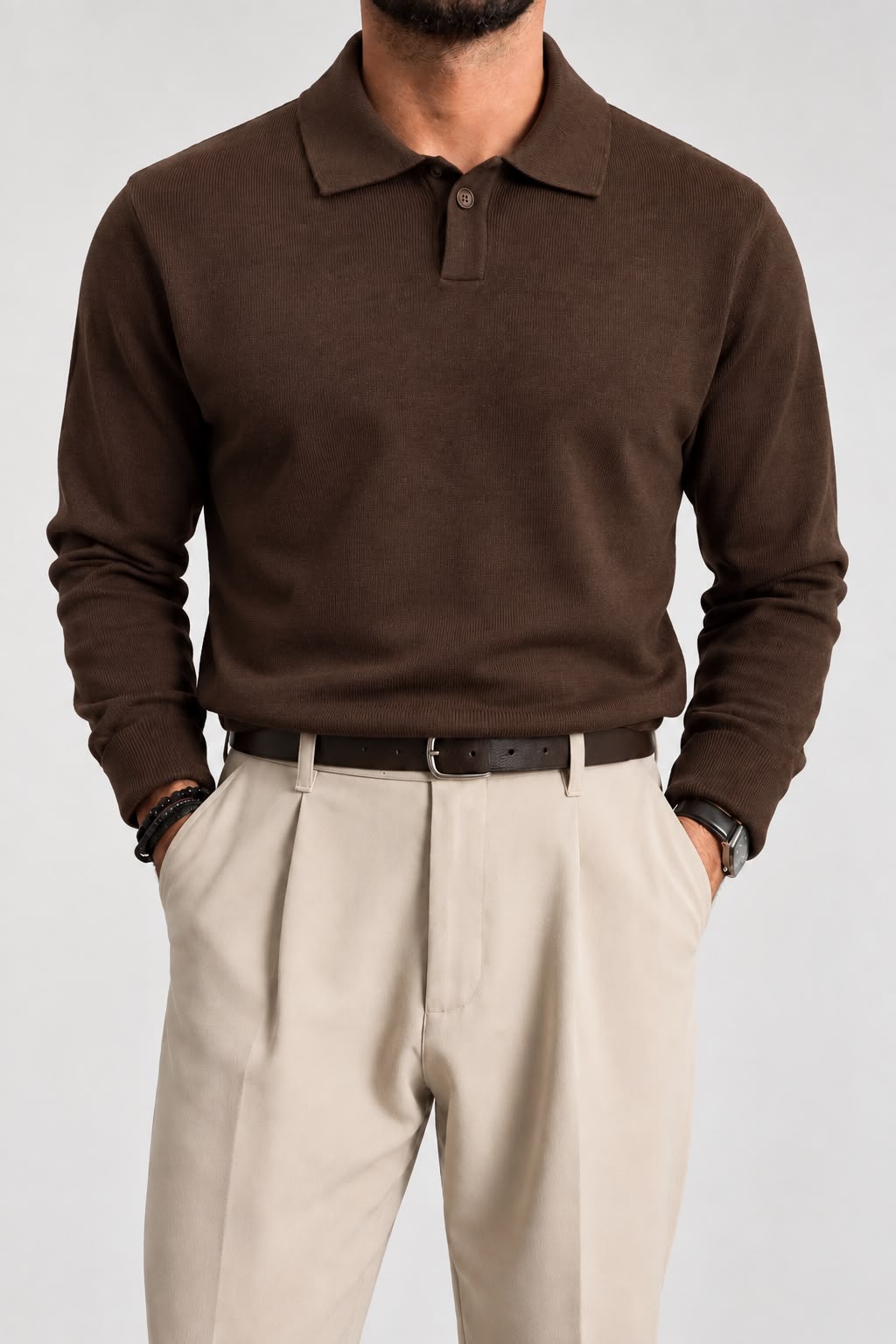 Polo in Maglia Premium e Manica Lunga