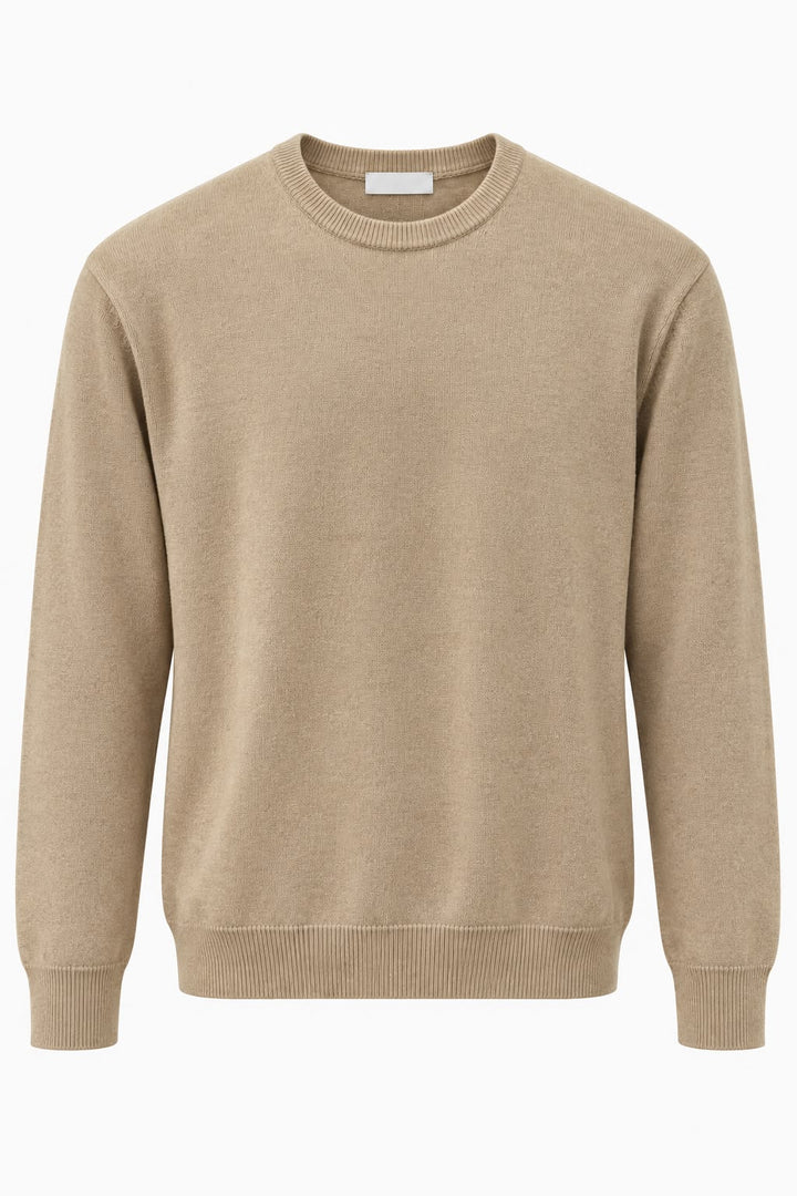 Pullover girocollo misto cashmere