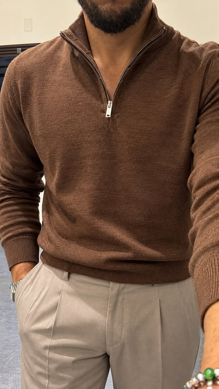 Pullover mezza zip