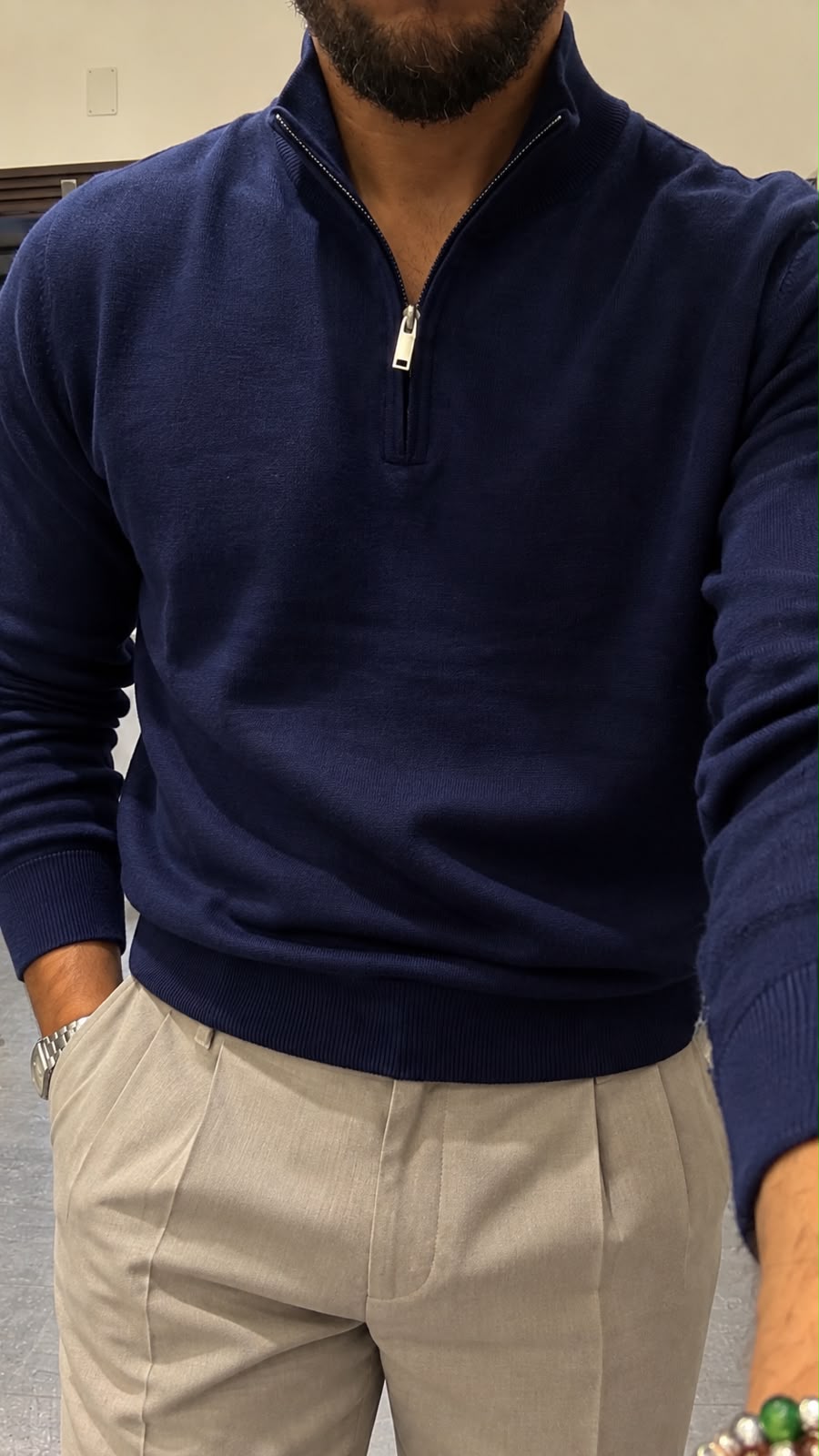 Pullover mezza zip