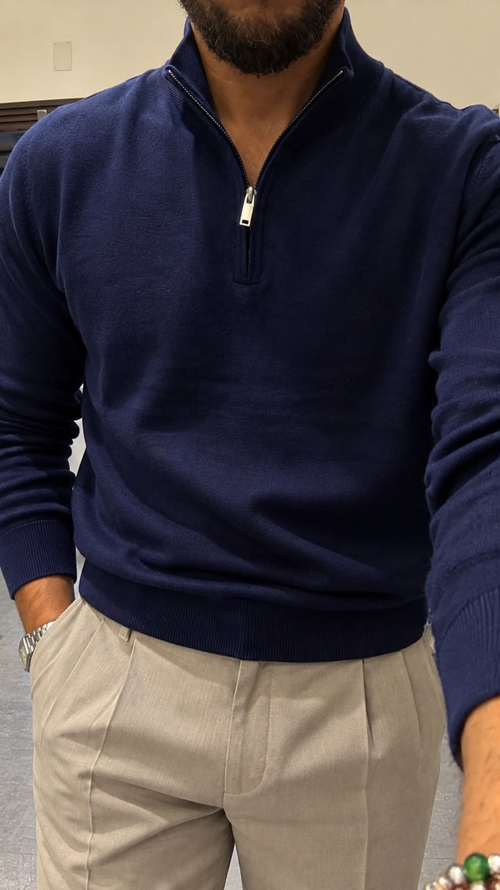 Pullover mezza zip