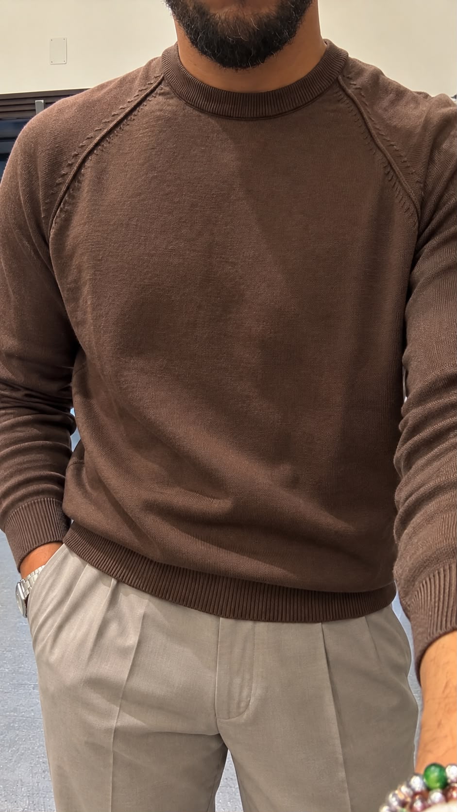 Pullover girocollo manica raglan