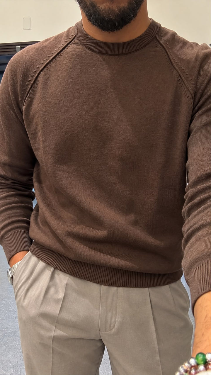 Pullover girocollo manica raglan
