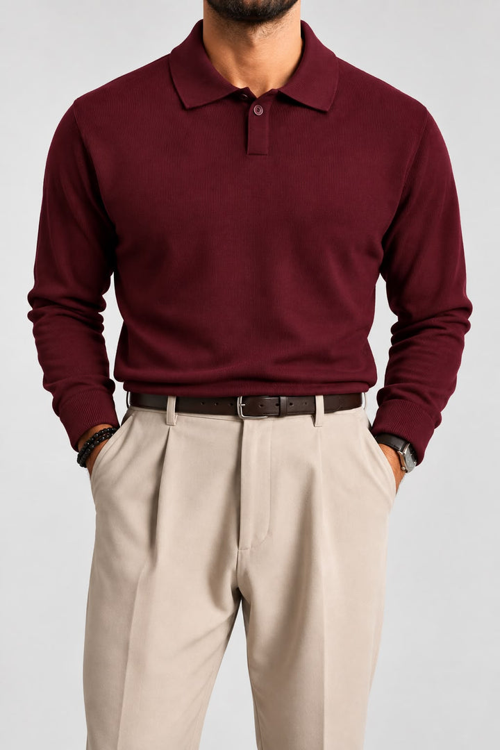 Polo in Maglia Premium e Manica Lunga