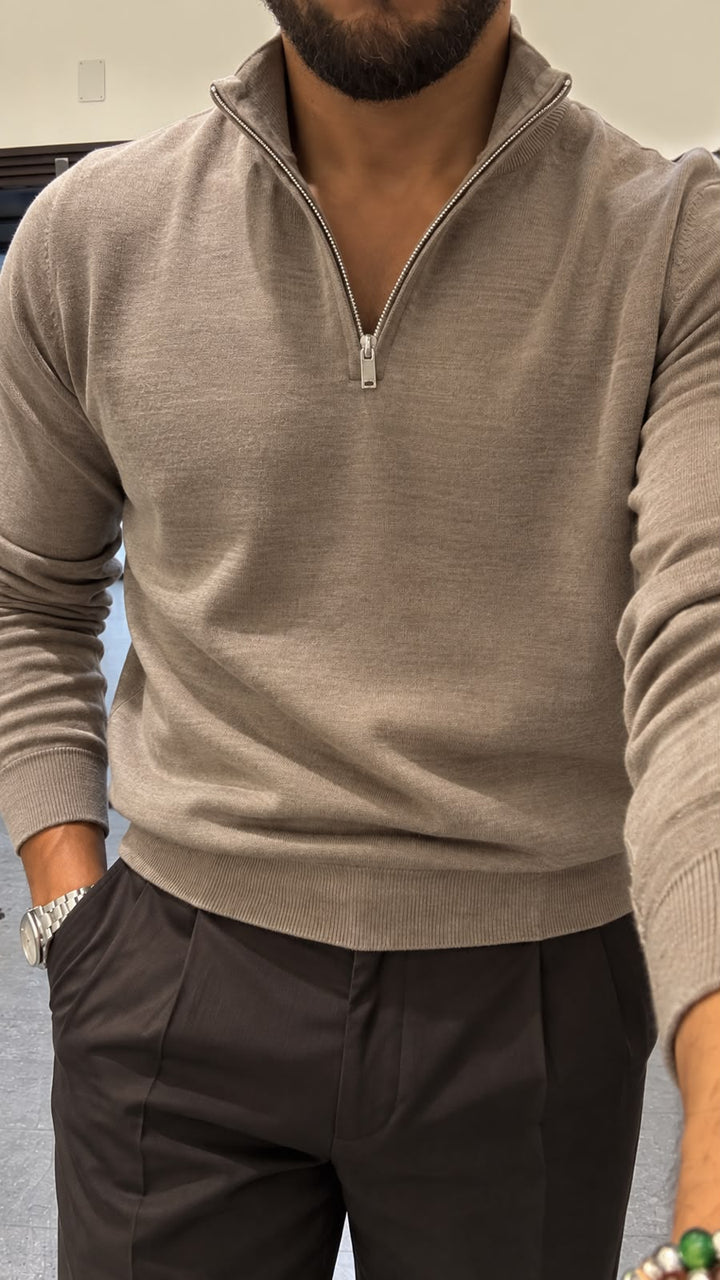 Pullover mezza zip