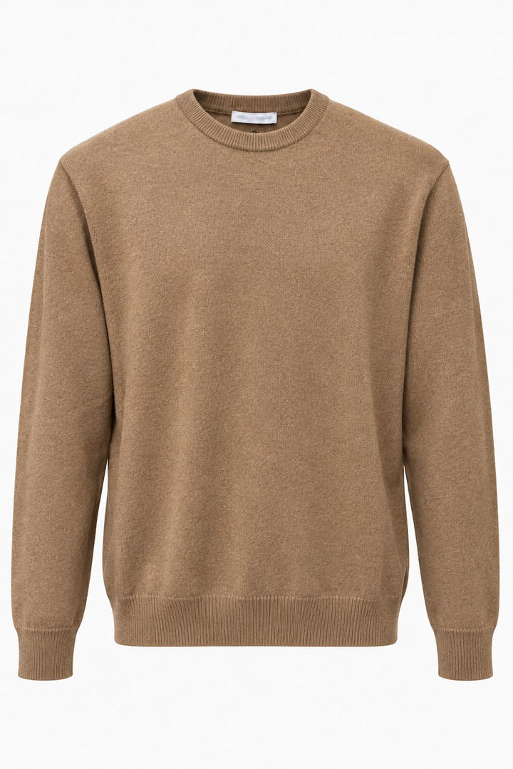 Pullover girocollo misto cashmere