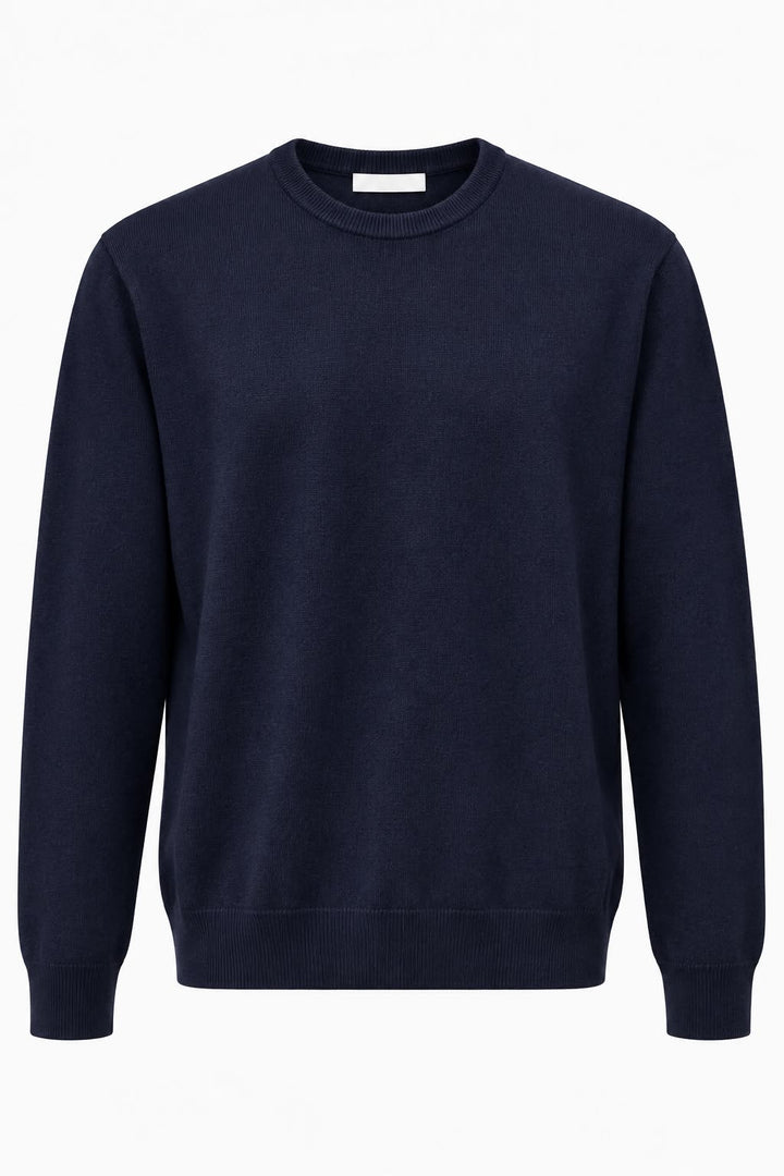 Pullover girocollo misto cashmere