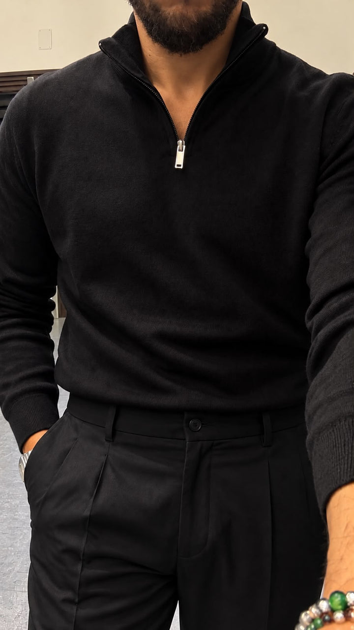 Pullover mezza zip