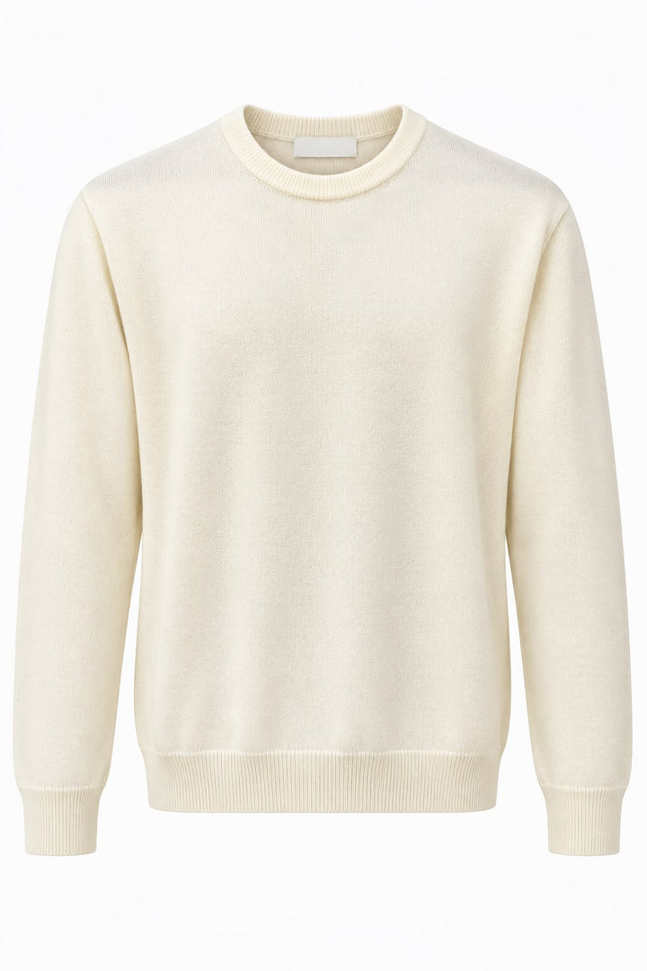 Pullover girocollo misto cashmere